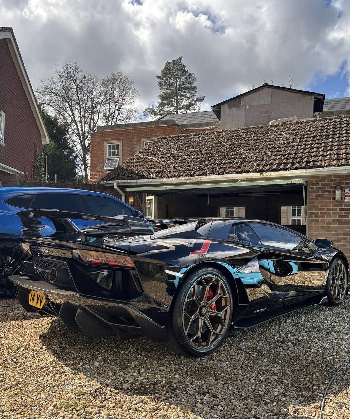 Black Lamborghini Aventador SVJ, freshly detailed